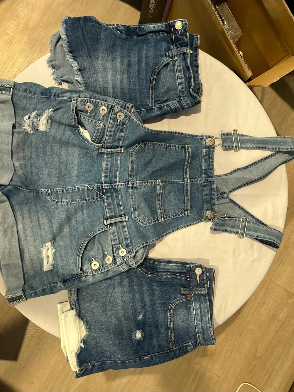 Women’s Blue Denim Short Overalls